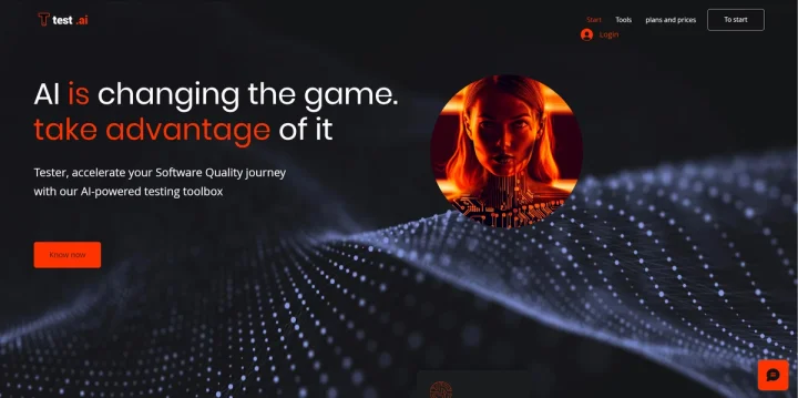 Screenshot of Teste.ai website