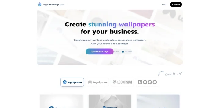 Screenshot of Logo mockup website