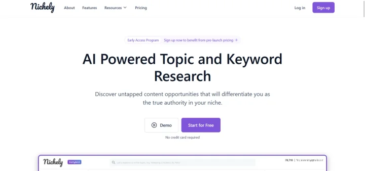 Screenshot of Nichely website