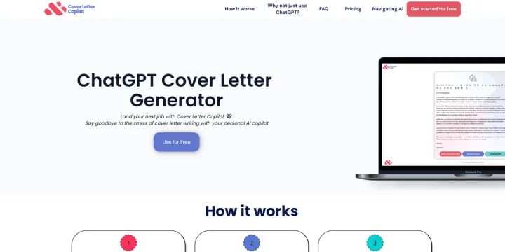 Screenshot of Cover Letter Copilot website