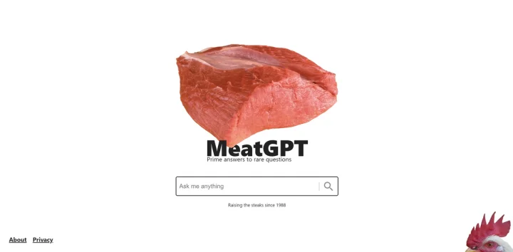 Screenshot of MeatGPT website