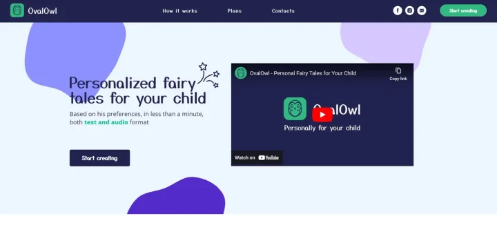Screenshot of OvalOwl website