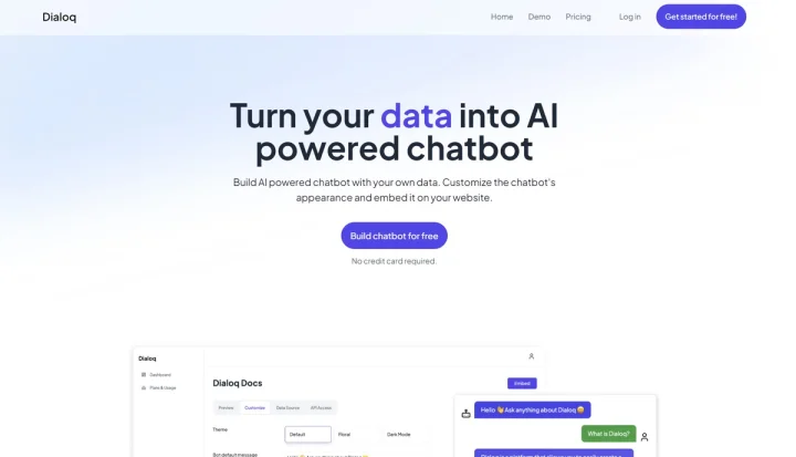 Screenshot of Dialoq AI website