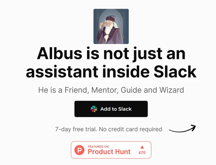 Screenshot of Albus website