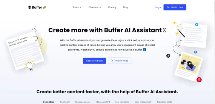 Screenshot of Buffer website