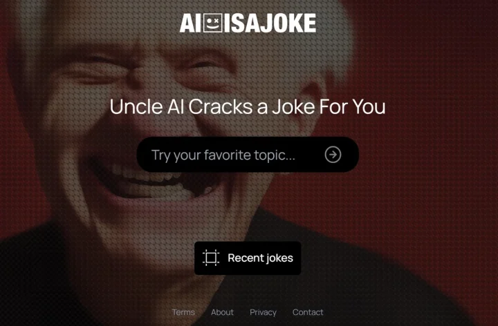 Screenshot of AI is a Joke website