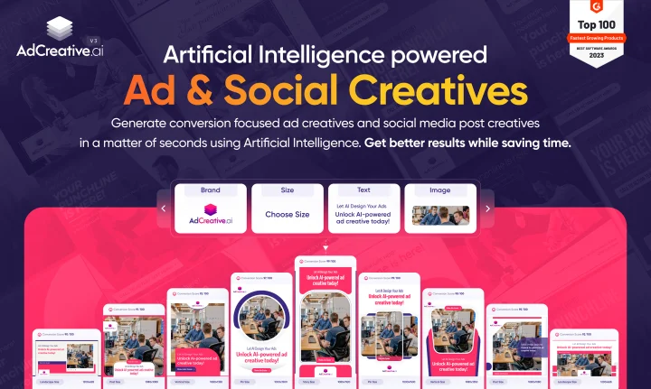 Screenshot of Adcreative.ai website