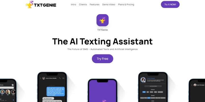 Screenshot of TXTGENIE AI website