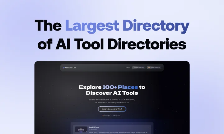 Screenshot of AI Launch List website
