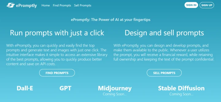 Screenshot of ePromptly website