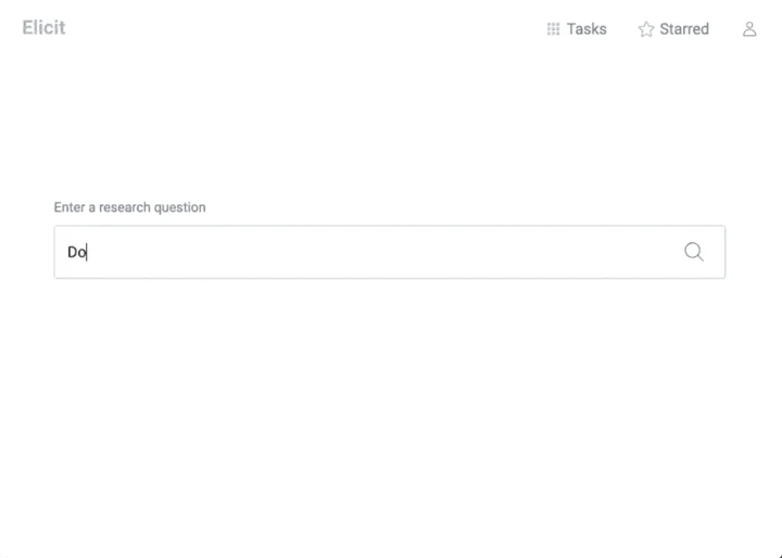 Screenshot of Elicit website
