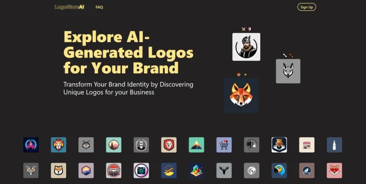 Screenshot of LogoStoreAI website