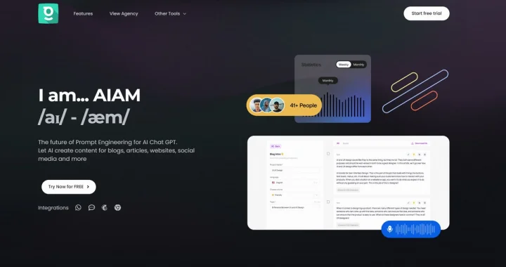 Screenshot of AIAM by Geeklab website