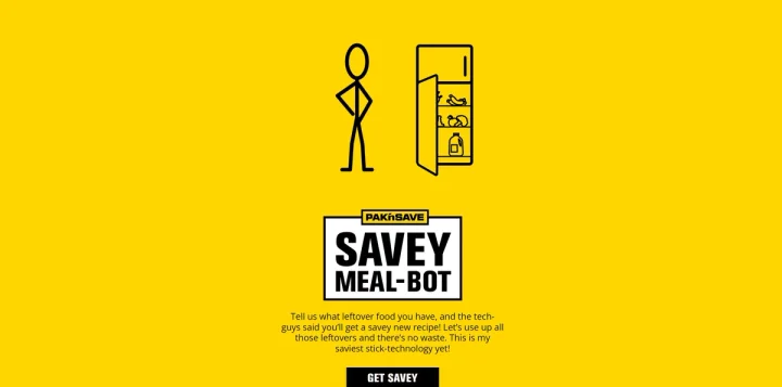 Screenshot of Savey Meal-Bot website