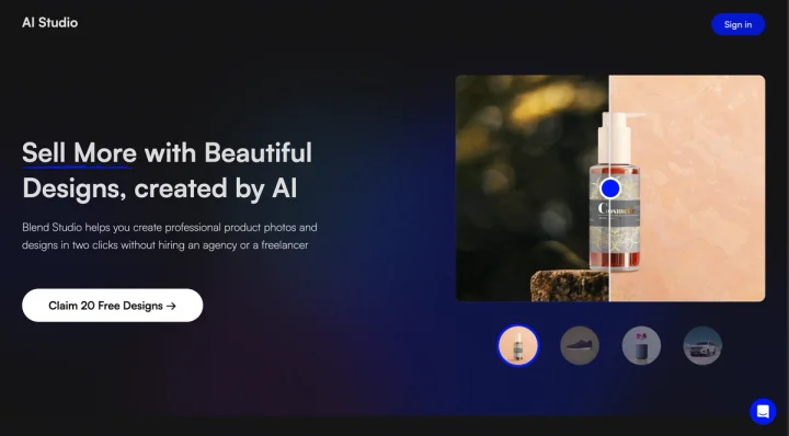 Screenshot of AI Studio website