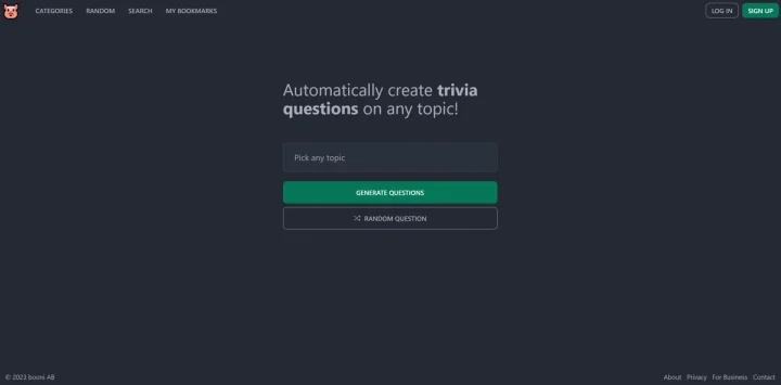 Screenshot of Trivai website