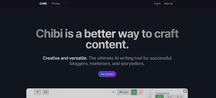 Screenshot of Chibi.ai website