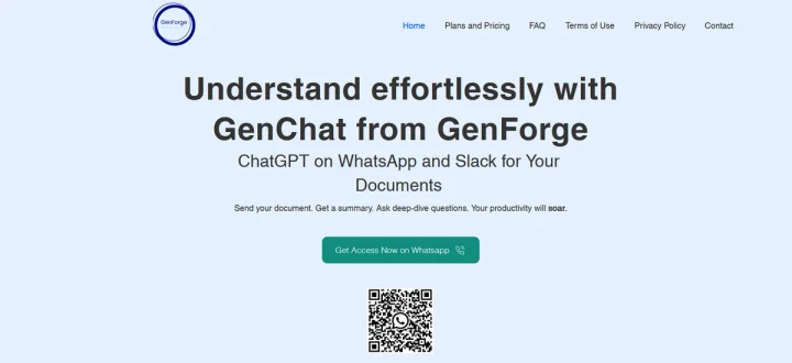 Screenshot of GenForge website