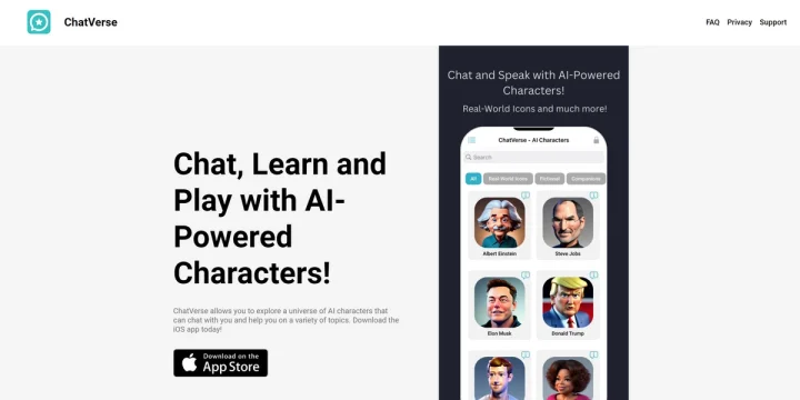 Screenshot of Chat Verse website