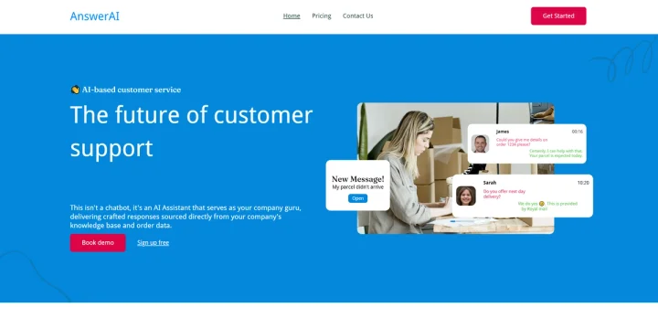 Screenshot of AnswerAI website