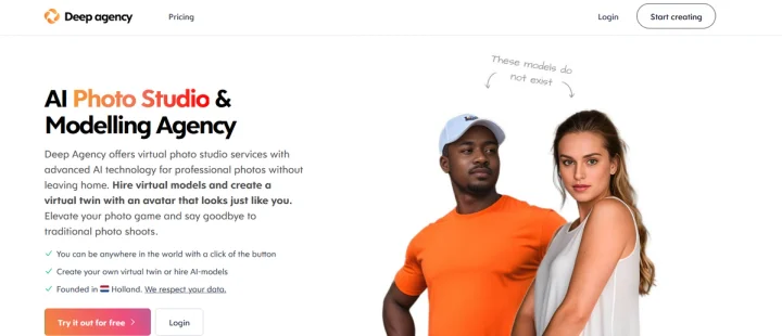 Screenshot of DeepAgency website