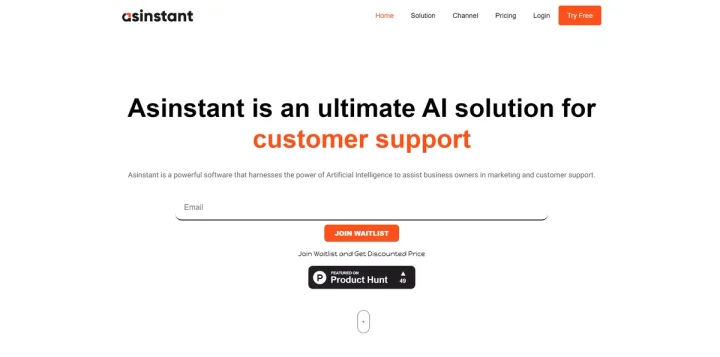 Screenshot of AsInstant website