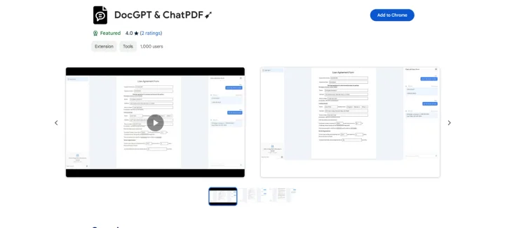 Screenshot of DocGPT website