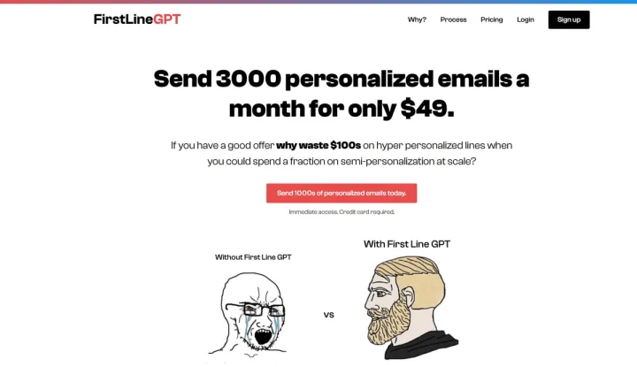 Screenshot of First Line GPT website