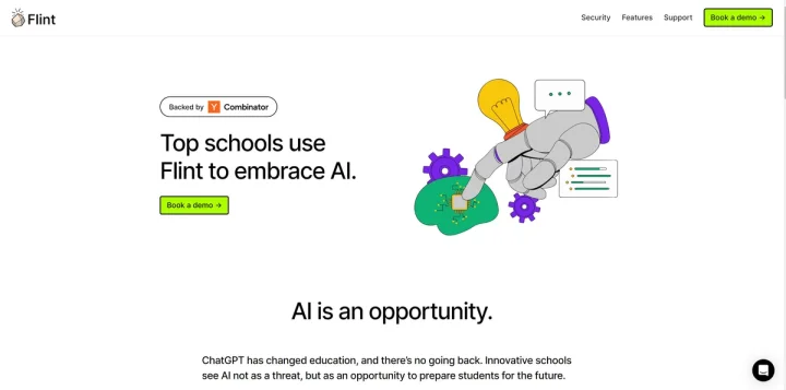 Screenshot of Flint website