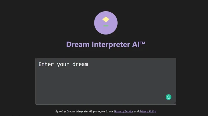 Screenshot of Dream Interpreter website