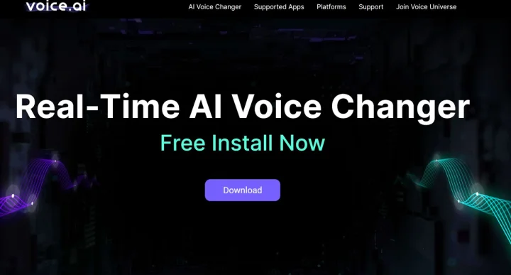 Screenshot of Voice.ai website