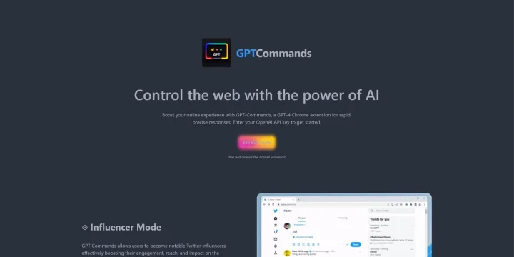 Screenshot of GPT Commands website