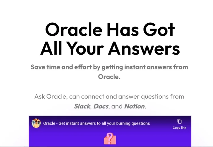 Screenshot of Oracle website