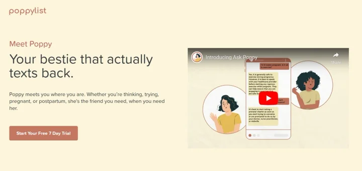 Screenshot of Ask Poppy website