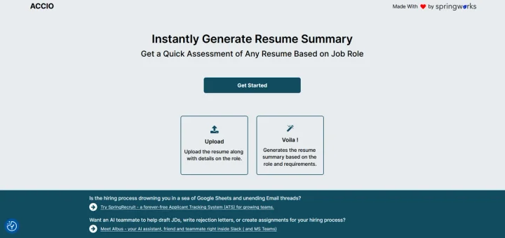 Screenshot of Accio website