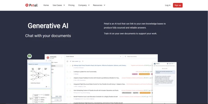 Screenshot of Petal website