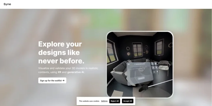 Screenshot of Synexr website