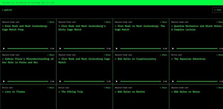 Screenshot of Godcast website