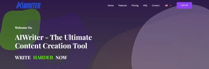 Screenshot of Aiwriter.fi website