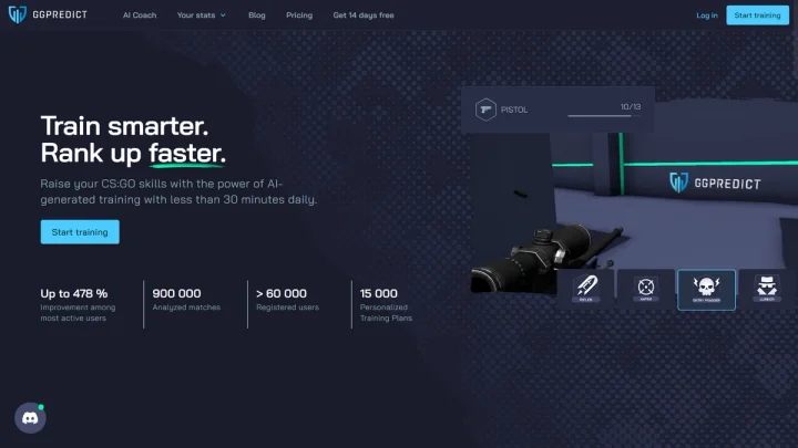 Screenshot of GGPredict website