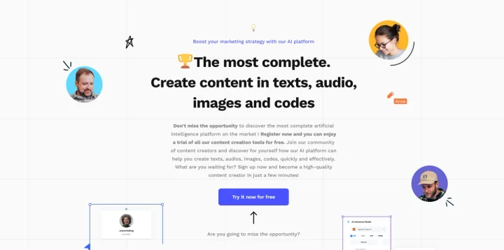 Screenshot of IA Textos website