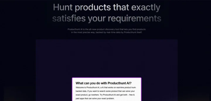 Screenshot of Producthunt AI website