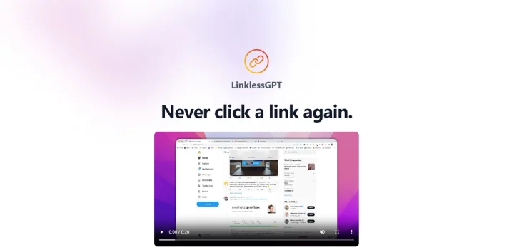 Screenshot of LinklessGPT website