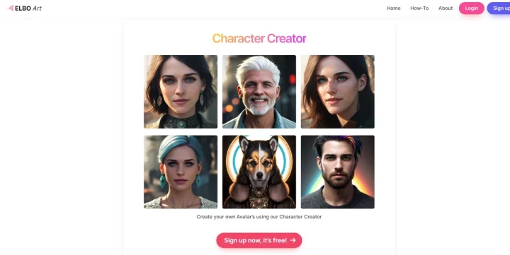 Screenshot of ELBO Art website