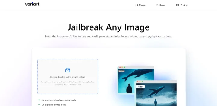 Screenshot of Variart website