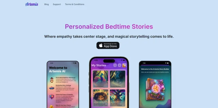 Screenshot of Artemis AI website