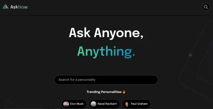 Screenshot of AskNow website