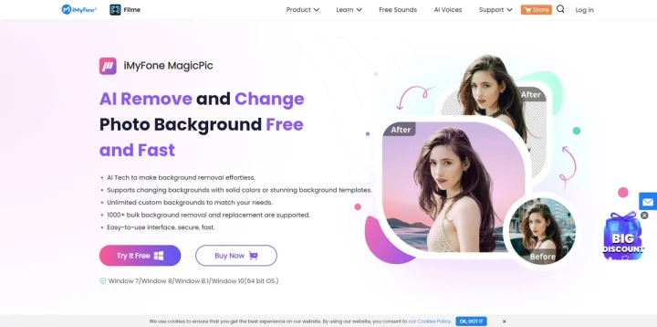 Screenshot of IMyFone website