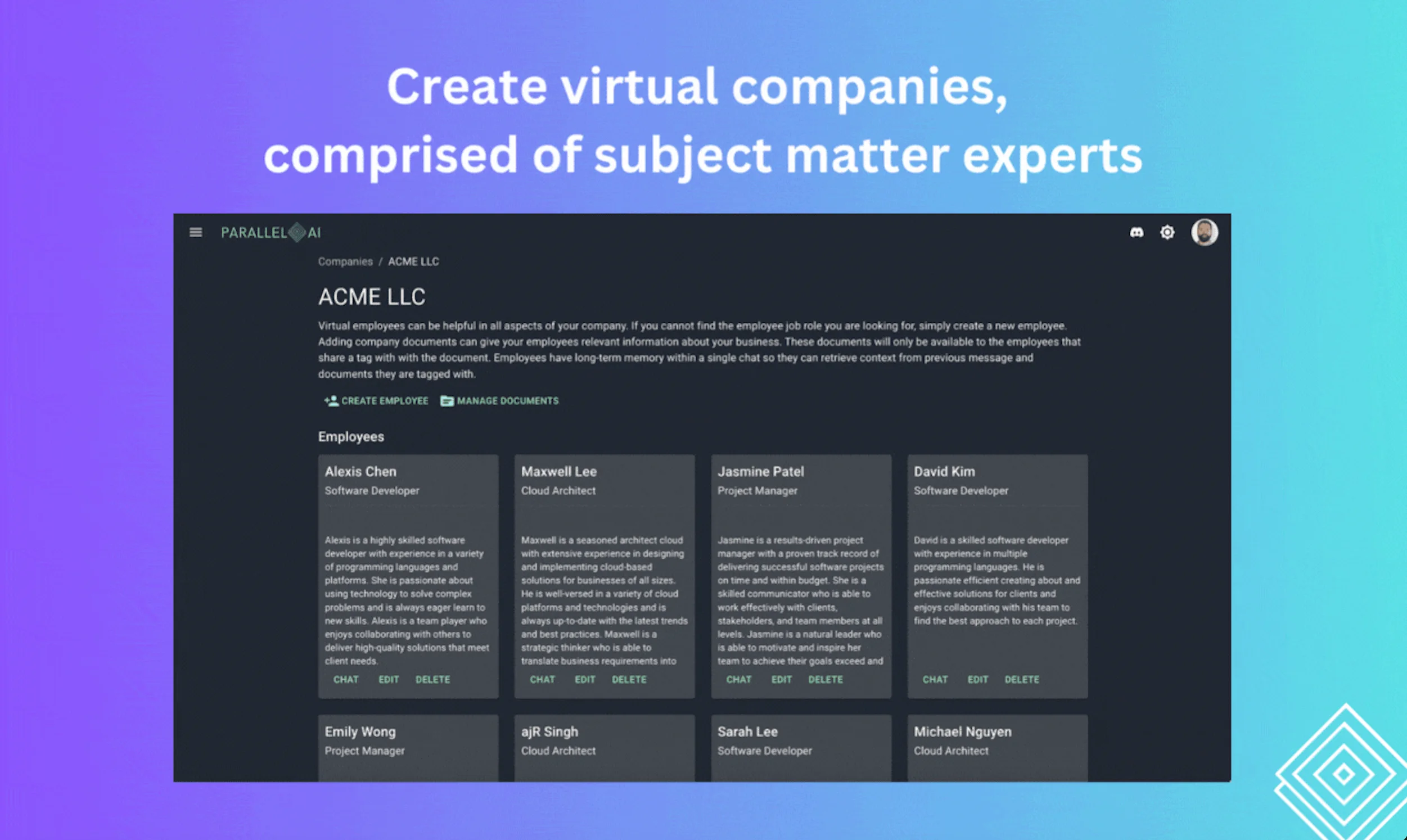 Screenshot of Parallel AI website