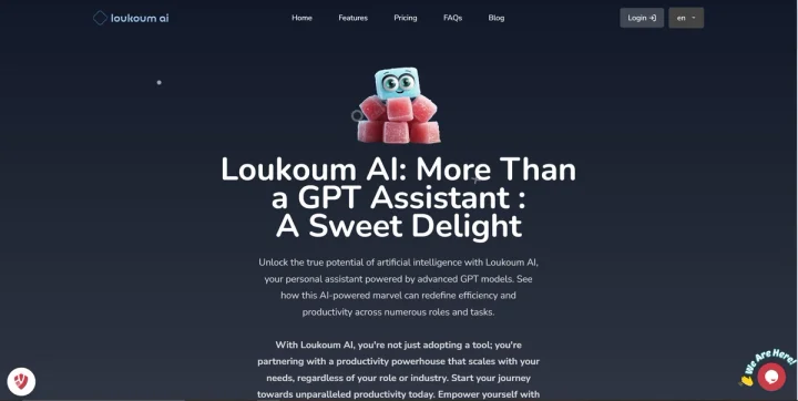 Screenshot of Loukoum AI website